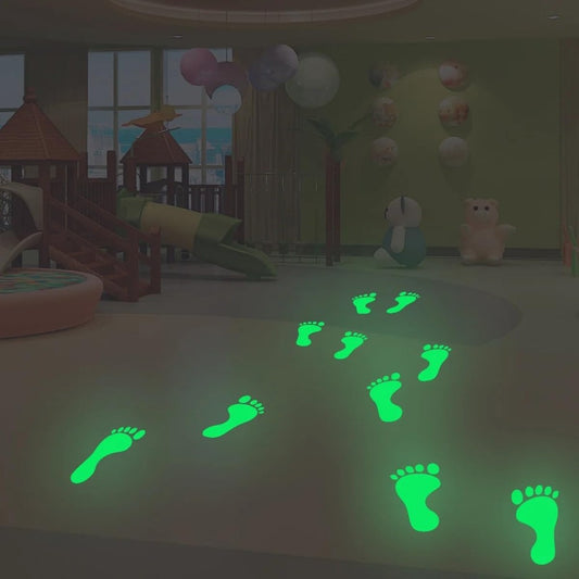 9 pairs Glowing Green Footprint