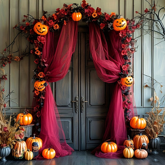 16 meters Wine Red Mesh Fabric for Spooky Atmosphere
