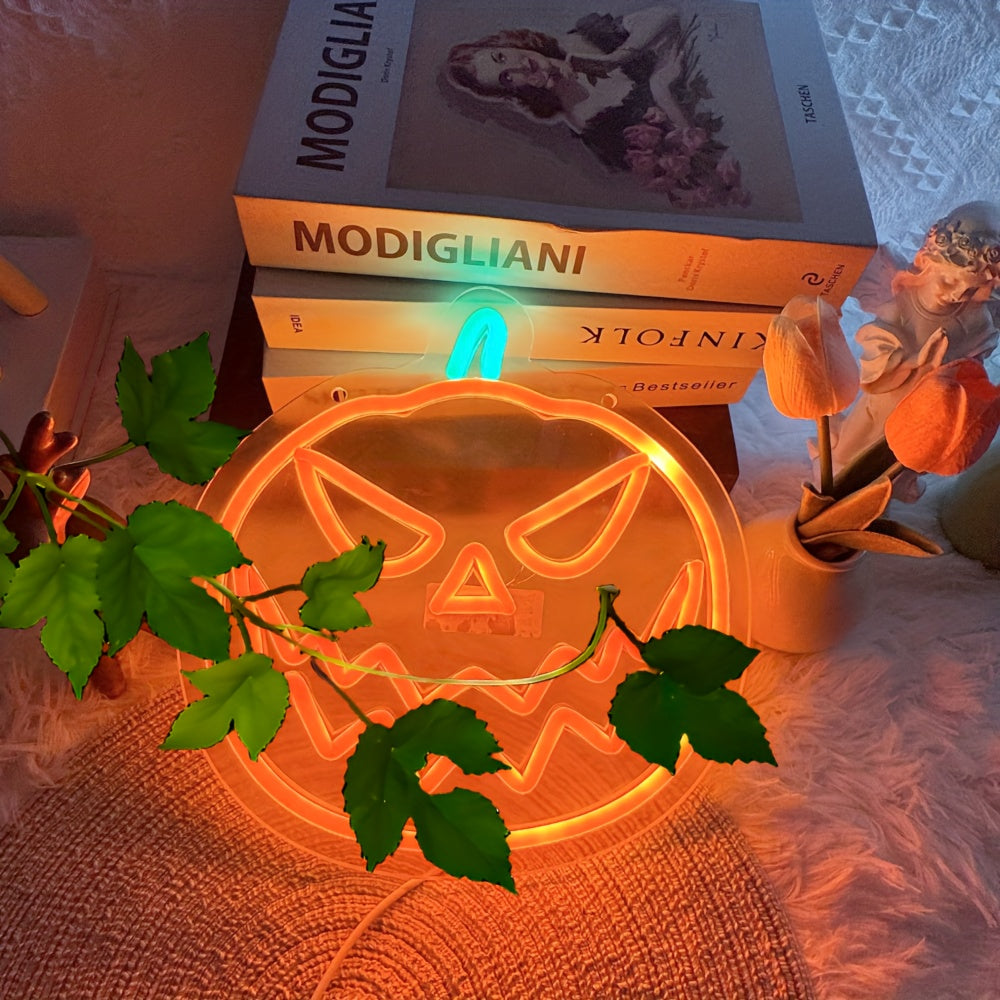 Smiley Pumpkin Neon Light