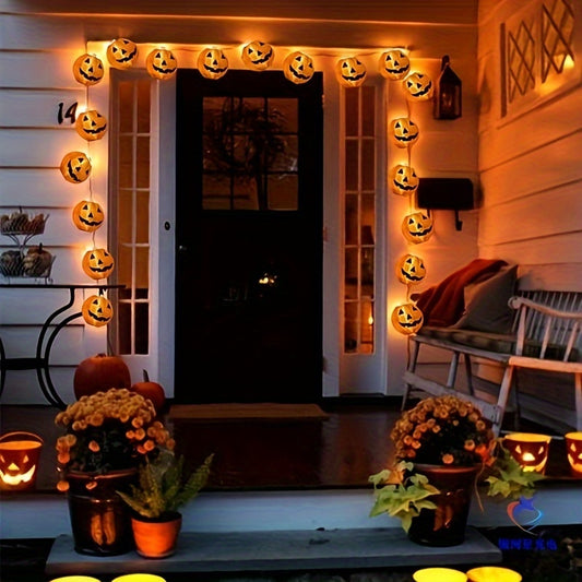 Solar 8-Mode Pumpkin Lantern String
