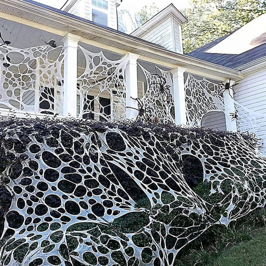 2pcs Extra Large Giant Spider Web Outdoor Decoration 400x100cm