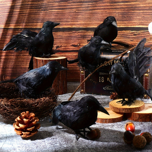 5pcs Realistic Black Crows