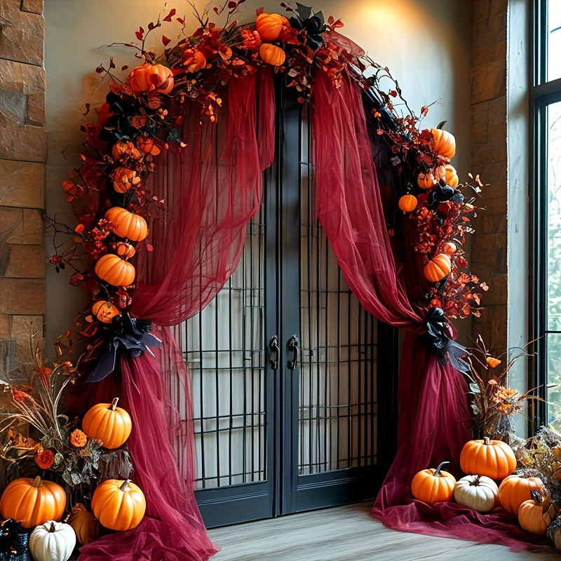 16 meters Wine Red Mesh Fabric for Spooky Atmosphere