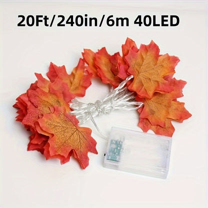 6 meters Autumn Garland LED with Maple Leaves