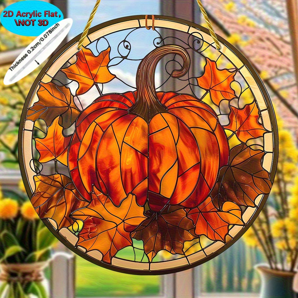 Pumpkin Window Hanging Glass Decoration