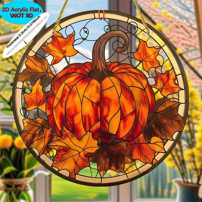Pumpkin Window Hanging Glass Decoration