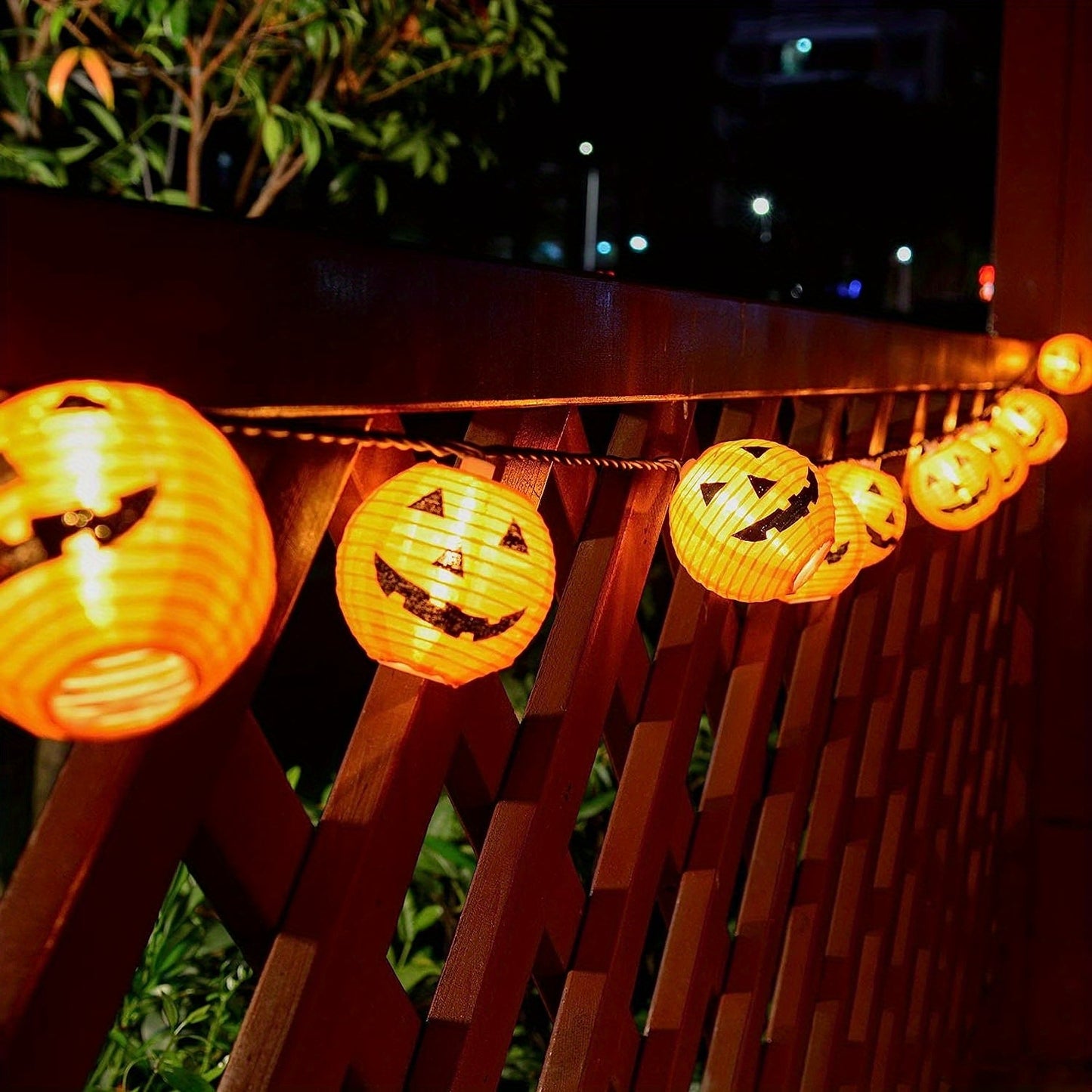 Solar 8-Mode Pumpkin Lantern String