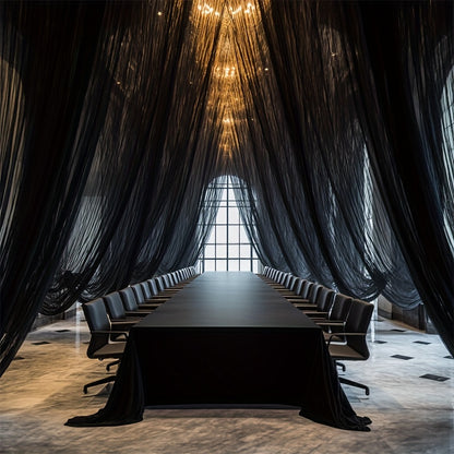 16 meters Black Tulle Curtain for Spooky Atmosphere