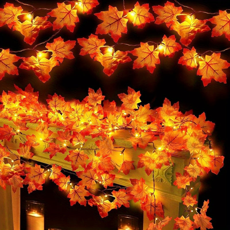 6 meters Autumn Garland LED with Maple Leaves