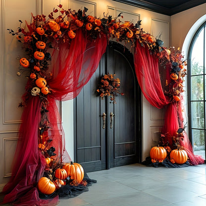 16 meters Wine Red Mesh Fabric for Spooky Atmosphere