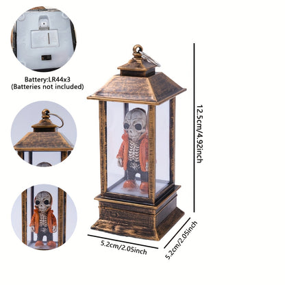 2pcs Orange Black Skull Retro Wind Lantern