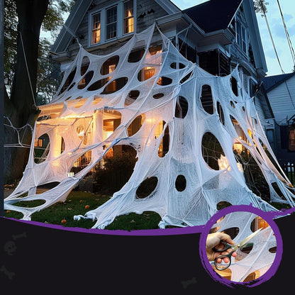 2pcs Extra Large Giant Spider Web Outdoor Decoration 400x100cm