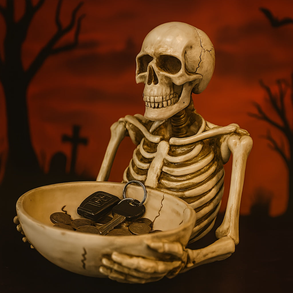 Halloween Resin Servant Skeleton for Groceries