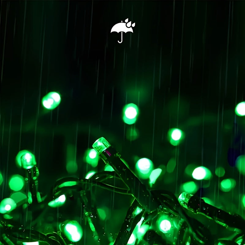 Solar-Powered Creepy Green Outdoor String Lights
