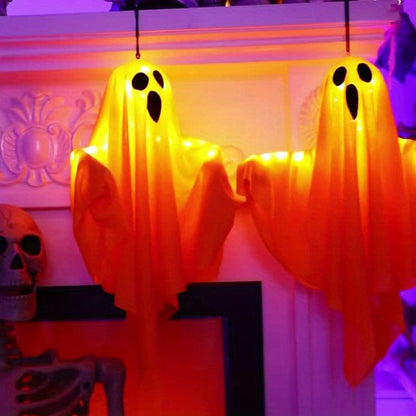 3pcs Halloween LED Orange Ghost Lights