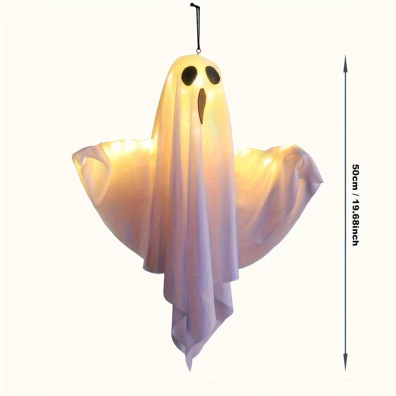 3pcs Halloween LED Orange Ghost Lights