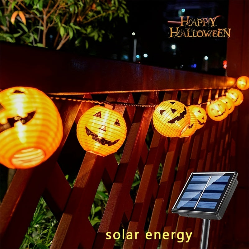 Solar 8-Mode Pumpkin Lantern String