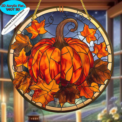 Pumpkin Window Hanging Glass Decoration