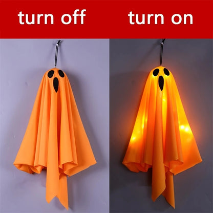 3pcs Halloween LED Orange Ghost Lights