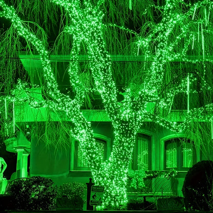 Solar-Powered Creepy Green Outdoor String Lights
