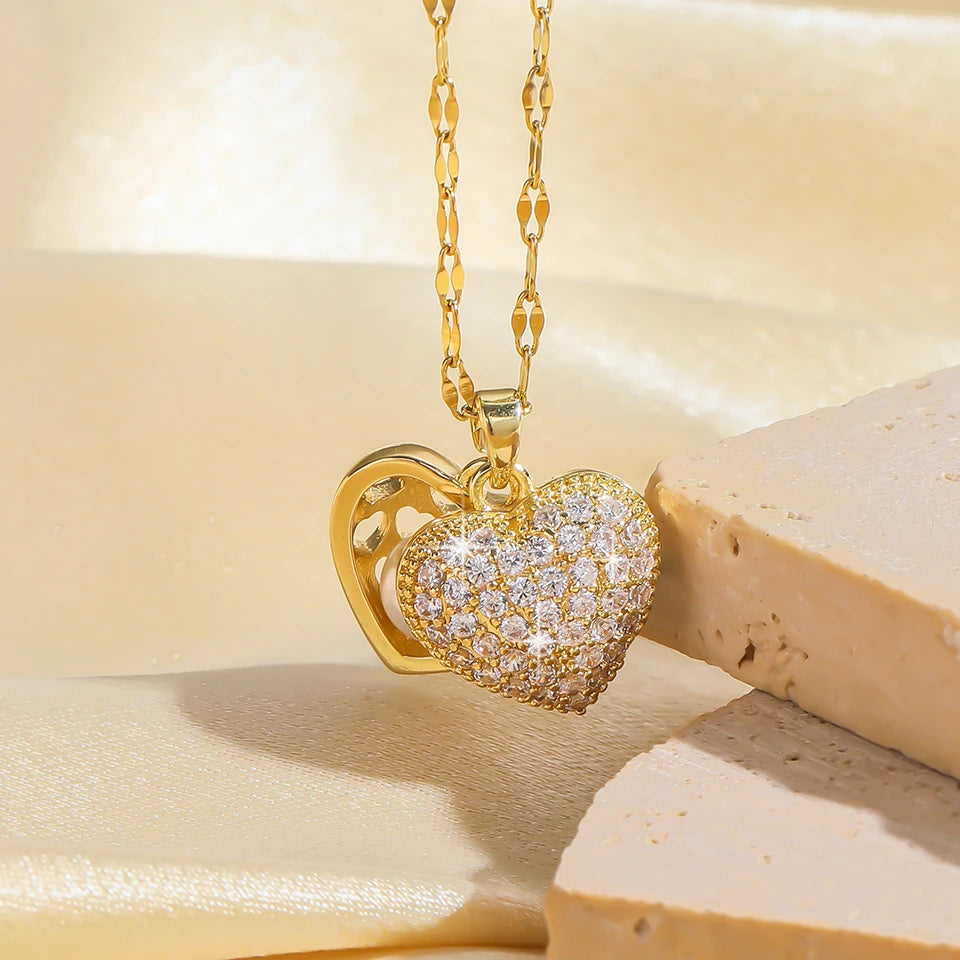 Colgante Corazón Perlado de zircón
