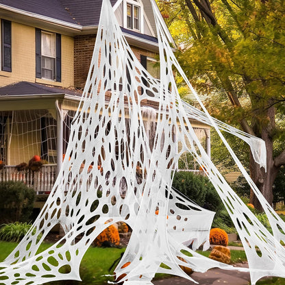 2pcs Extra Large Giant Spider Web Outdoor Decoration 400x100cm