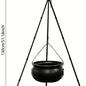 1pc Creepy Black Witch's Plastic Cauldron on Tripod with Green Glow