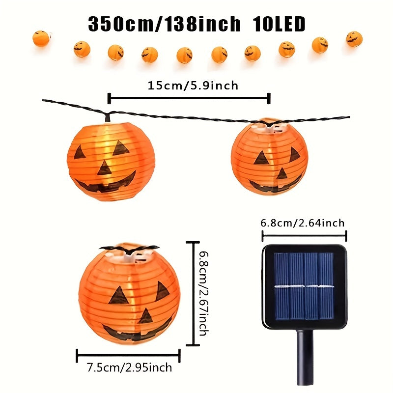 Solar 8-Mode Pumpkin Lantern String