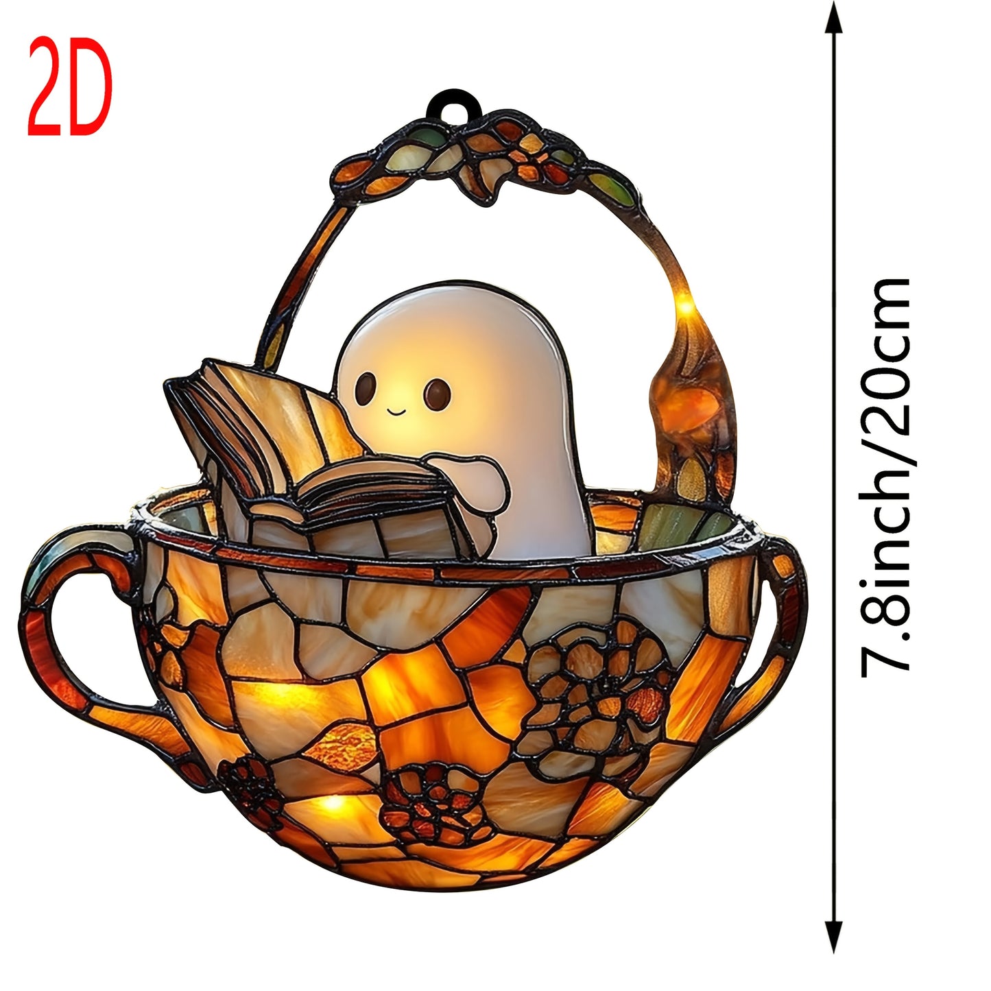 Reading Ghost Glass Window Hanging Ornament