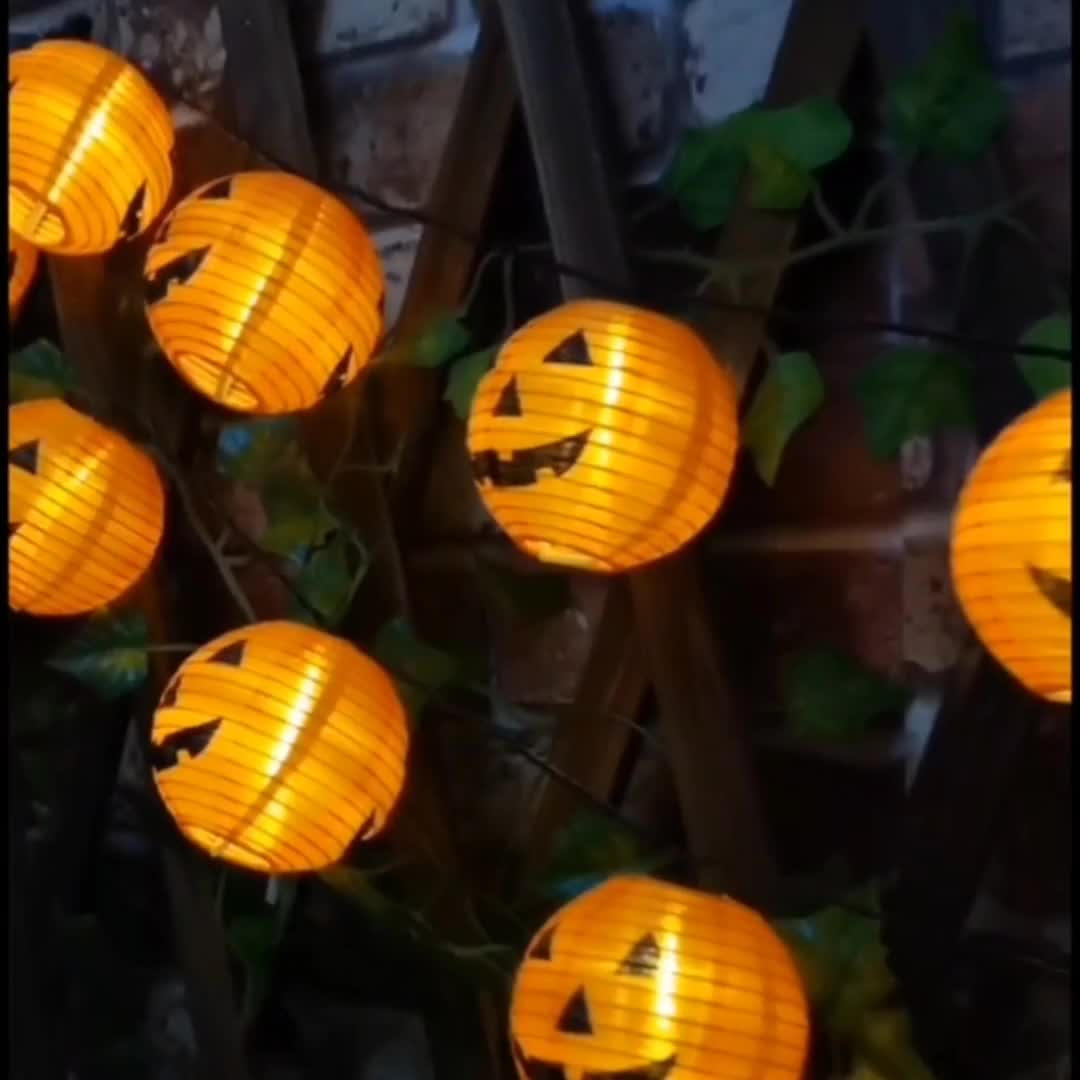 Solar 8-Mode Pumpkin Lantern String