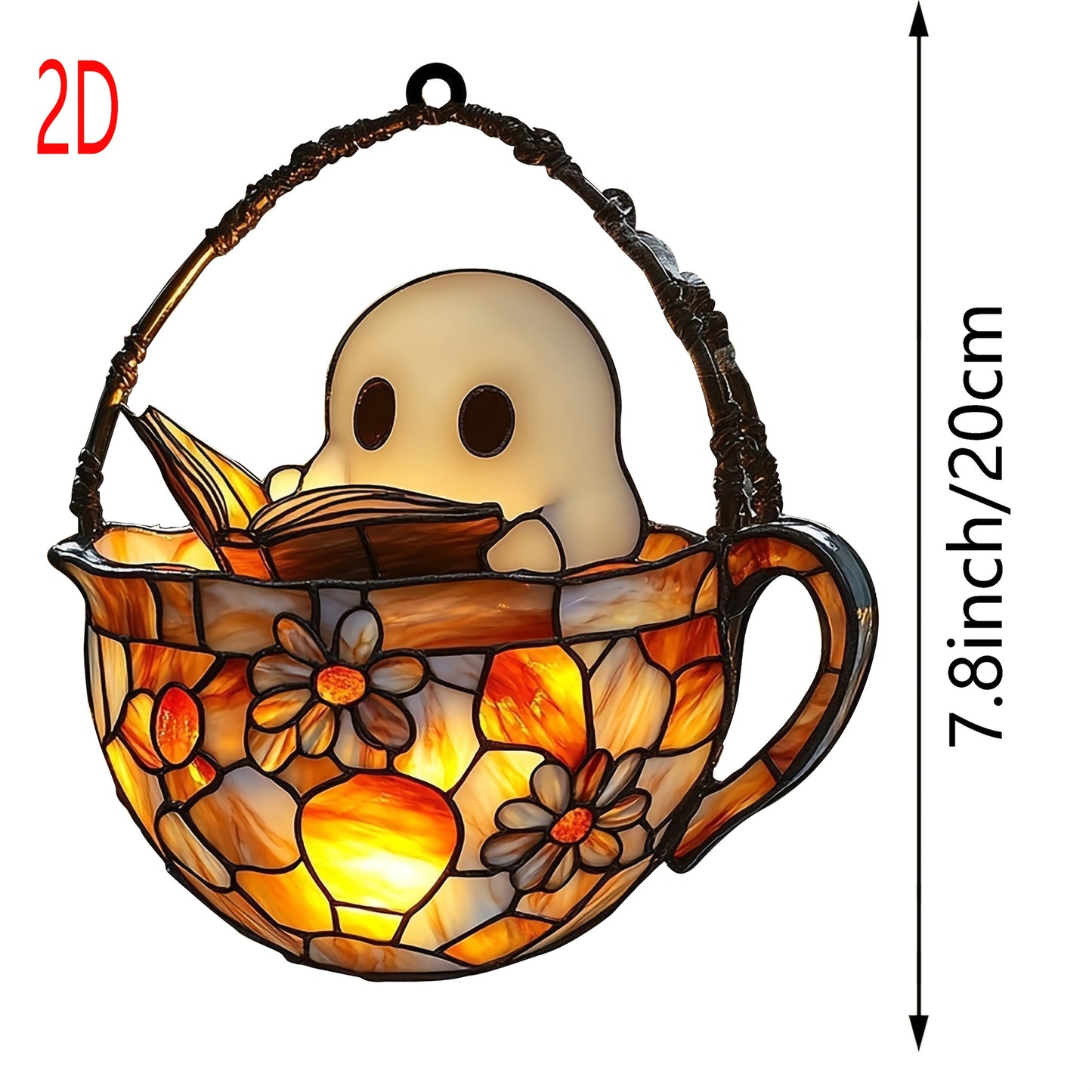 Reading Ghost Glass Window Hanging Ornament