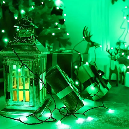 Solar-Powered Creepy Green Outdoor String Lights