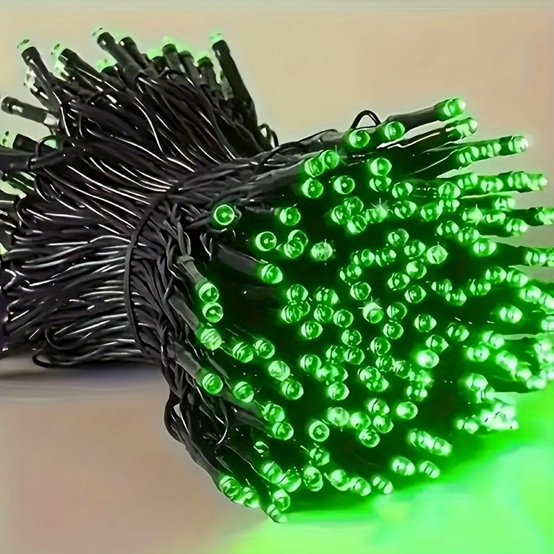 Solar-Powered Creepy Green Outdoor String Lights