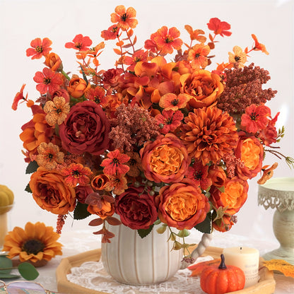 11pcs Artificial Peony Daisy Hydrangea Mixed Bouquet